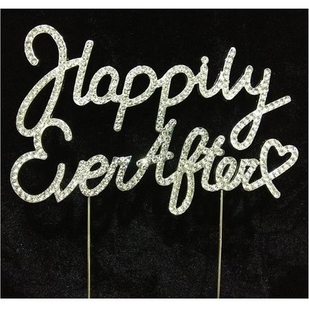 TIAN SWEET Tian Sweet 33014-HEA Happily Ever After Rhinestone Cake Toppers - Silver 33014-HEA
